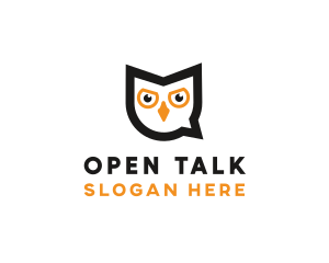 Owl Chat Bubble logo design