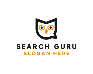 Owl Chat Bubble logo design