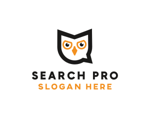 Owl Chat Bubble logo design