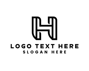 Multimedia - Industrial Geometric Letter H logo design