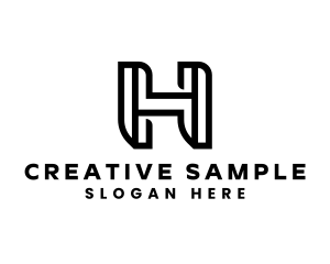 Industrial Geometric Letter H logo design