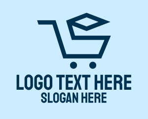 Shop - Blue Shopping Cart logo design