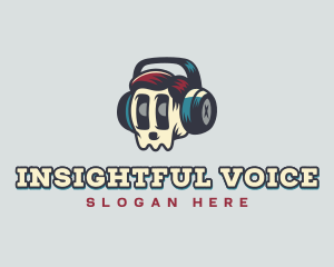 Skull Radio Broadcaster logo design