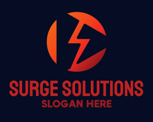 Surge - Thunder Play Button logo design