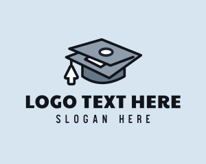Online Class - Laptop Mortarboard Education logo design