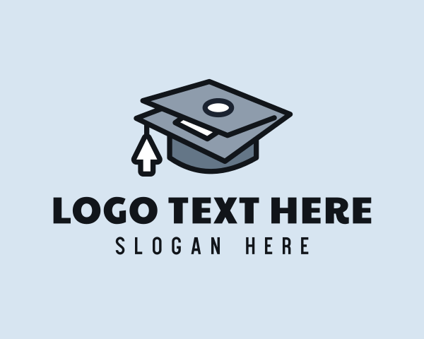 Training - Laptop Mortarboard Education logo design