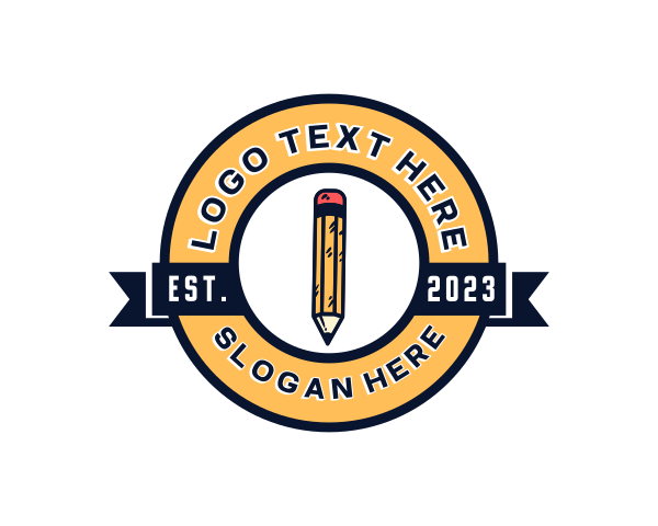 Teacher - Pencil Sketch Draw logo design