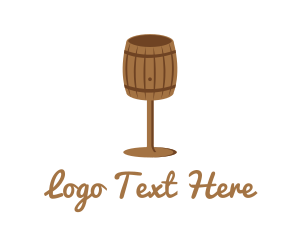 Liquor - Barrel Wine Glass logo design