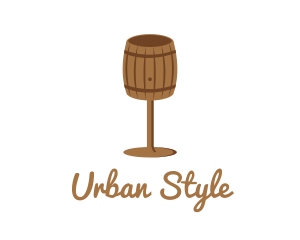 Craft Beer - Barrel Wine Glass logo design