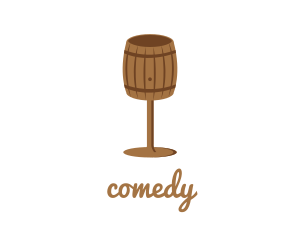 Draught Beer - Barrel Wine Glass logo design