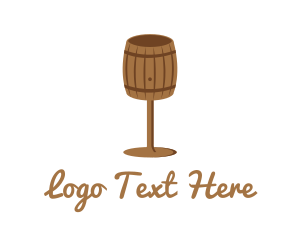 Cave - Barrel Wine Glass logo design