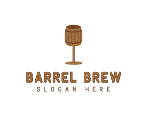 Barrel Wine Glass logo design