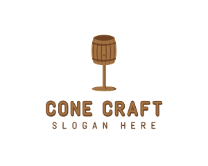 Barrel Wine Glass logo design