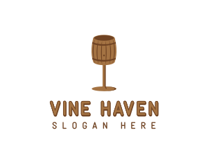 Barrel Wine Glass logo design