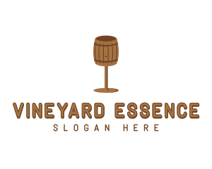 Barrel Wine Glass logo design