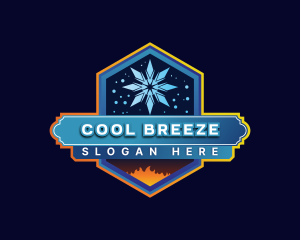 Refrigeration - Snow HVAC Heating Cooling logo design