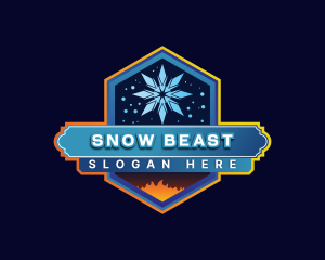 Snow HVAC Heating Cooling logo design