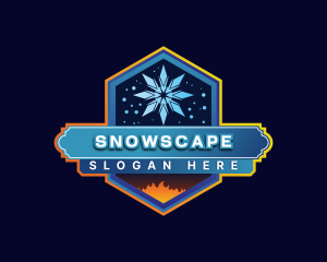 Snow - Snow HVAC Heating Cooling logo design