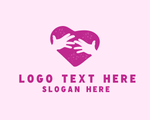 Deaf Community - Friendship Hand Heart logo design