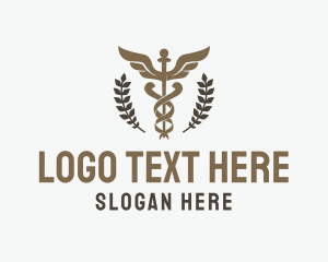 Healing - Medical Caduceus Staff logo design