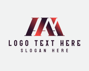 Purple Triangle - Modern Business Letter A logo design
