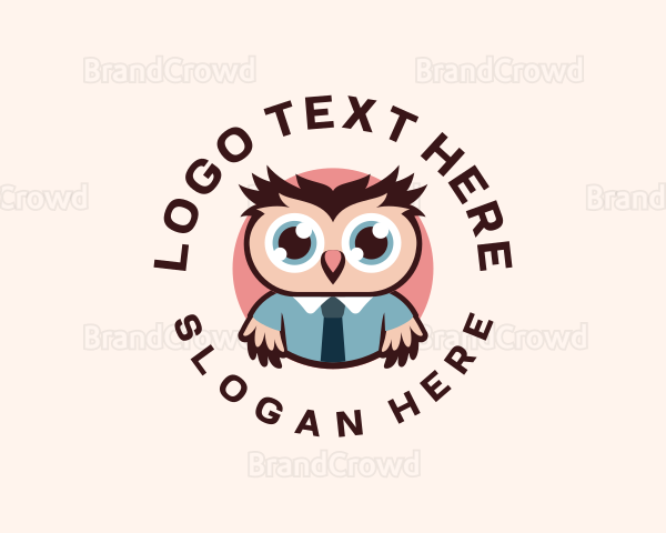 Owl Office Worker Logo