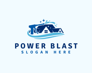 Power Wash Clean Roofing logo design