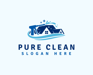 Power Wash Clean Roofing logo design