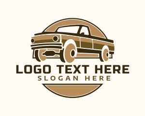 Driving - Pickup Truck Badge logo design