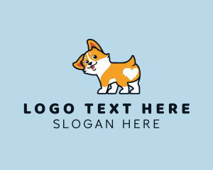 Hound - Corgi Heart Pet logo design