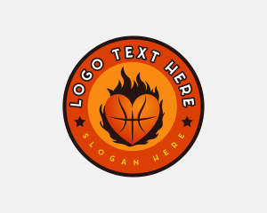 Team - Basketball Heart Game logo design