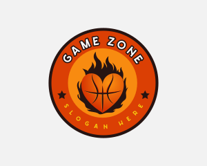 Basketball Heart Game logo design