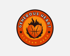 Basketball Heart Game logo design