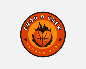Basketball Heart Game logo design