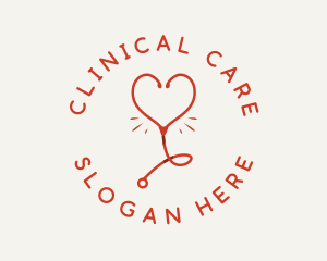 Medical Heart Stethoscope logo design