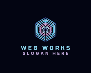 Web - Digital Web Cube logo design