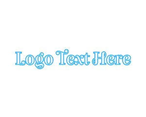 Sauna - Blue Curvy Outline logo design