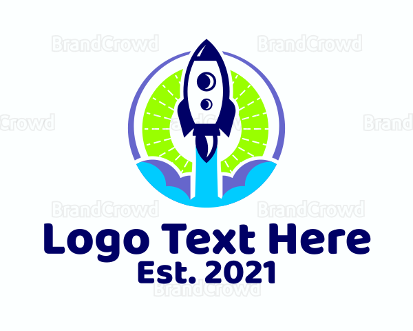 Space Rocket Launch Logo