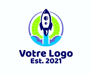 Aircraft - Space Rocket Launch logo design