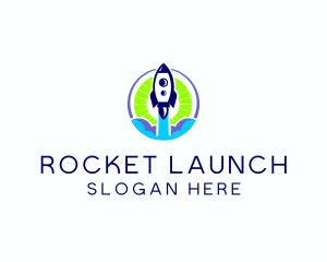 Space Rocket Launch  logo design