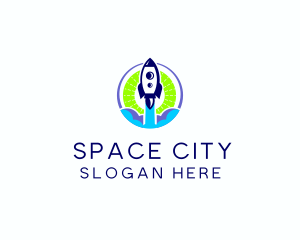 Space Rocket Launch  logo design