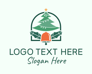 Pine - Christmas Tree Bell logo design