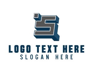 Steelworks - 3D Graffiti Letter S logo design
