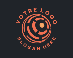 Orange Tech Globe Logo