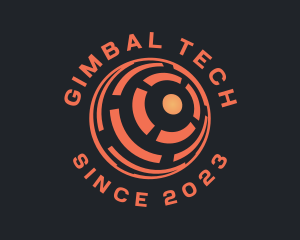 Orange Tech Globe logo design