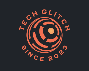 Orange Tech Globe logo design