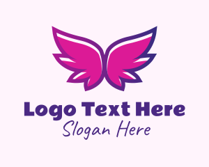 Girl - Fancy Gradient Wings logo design