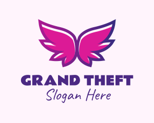 Woman - Fancy Gradient Wings logo design