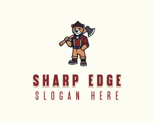 Bear Axe Lumberjack logo design