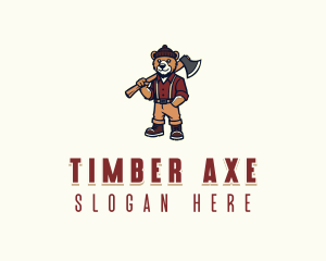 Bear Axe Lumberjack logo design